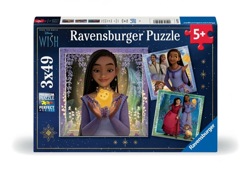 Puzzles 49 pièces - Le souhait d'Asha Wish - Ravensburger - 3 pièces