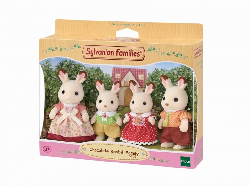 Sylvanian Families - n°5655 - La famille lapin chocolat - Figurines et  mondes imaginaires - Jeux d'imagination