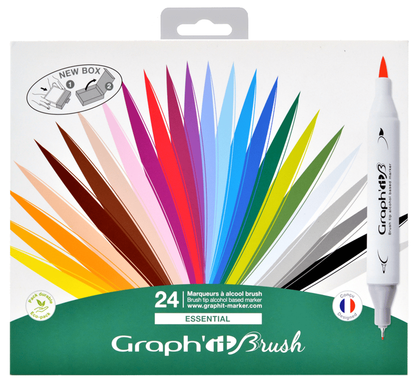 Set de marqueurs à double pointe Graph'it - Brush Essential - 24 pièces