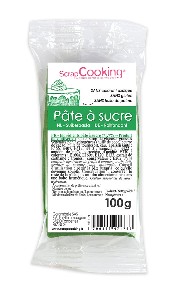 Pâte à sucre sans huile de palme bleu foncé 250 gr