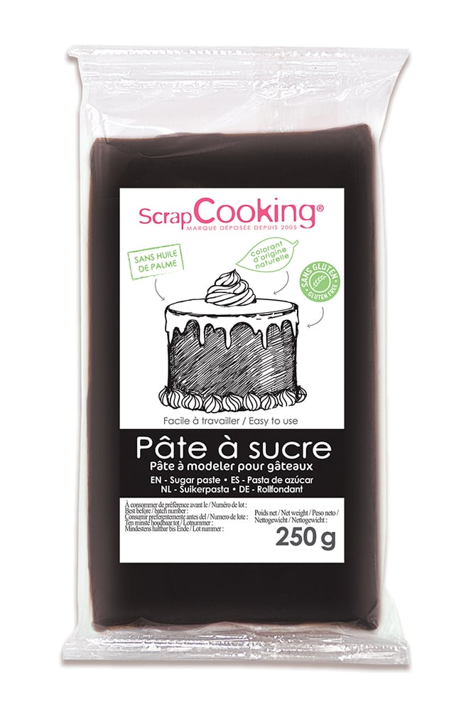 Pâte à sucre ScrapCooking - Noir - 250 g - Pâte à sucre