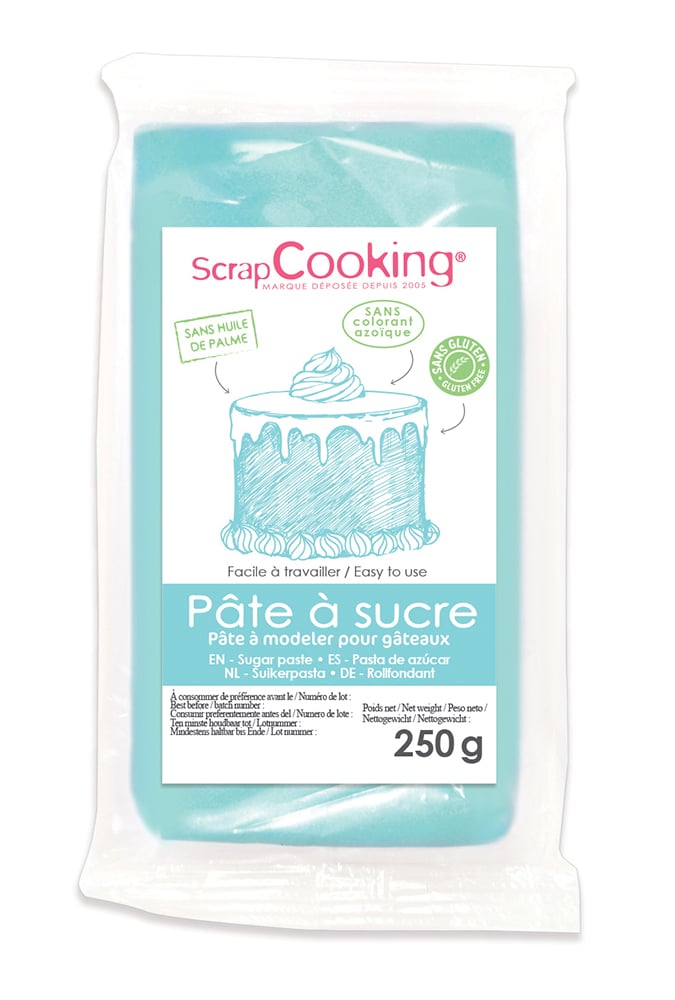  SCRAPCOOKING - Pâte à sucre - BLEU 300g. : Everything Else