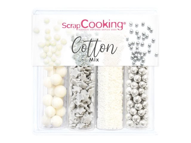 ScrapCooking Cotton Mix - Paillettes de sucre - 4 tubes - gris