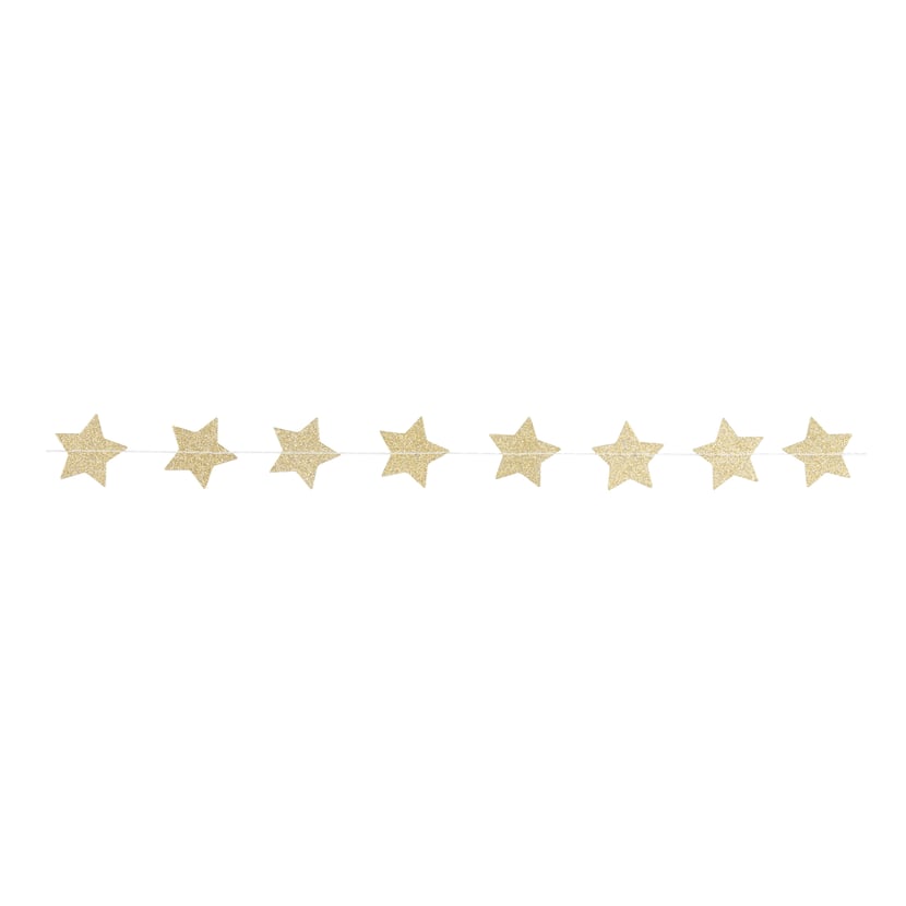 Guirlande étoiles - or pailleté - 2,5 m