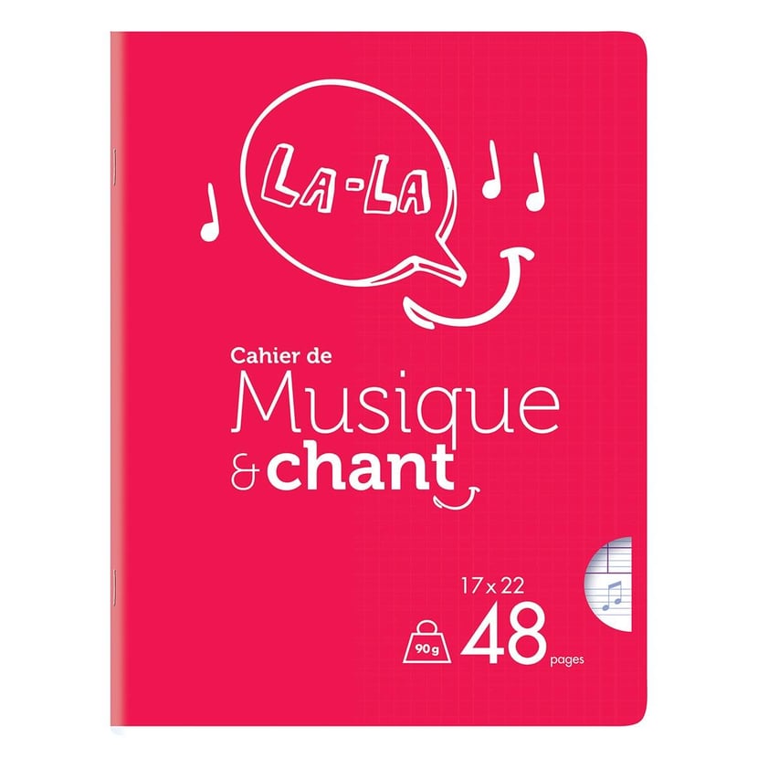 Cahier de musique avec 8 portées 17x22 avec 48 pages - Calligraphe