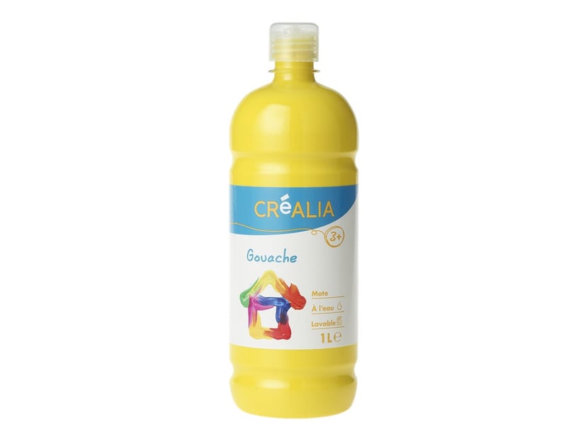 Gouache - 1l - jaune primaire - Peinture gouache enfant - Peinture