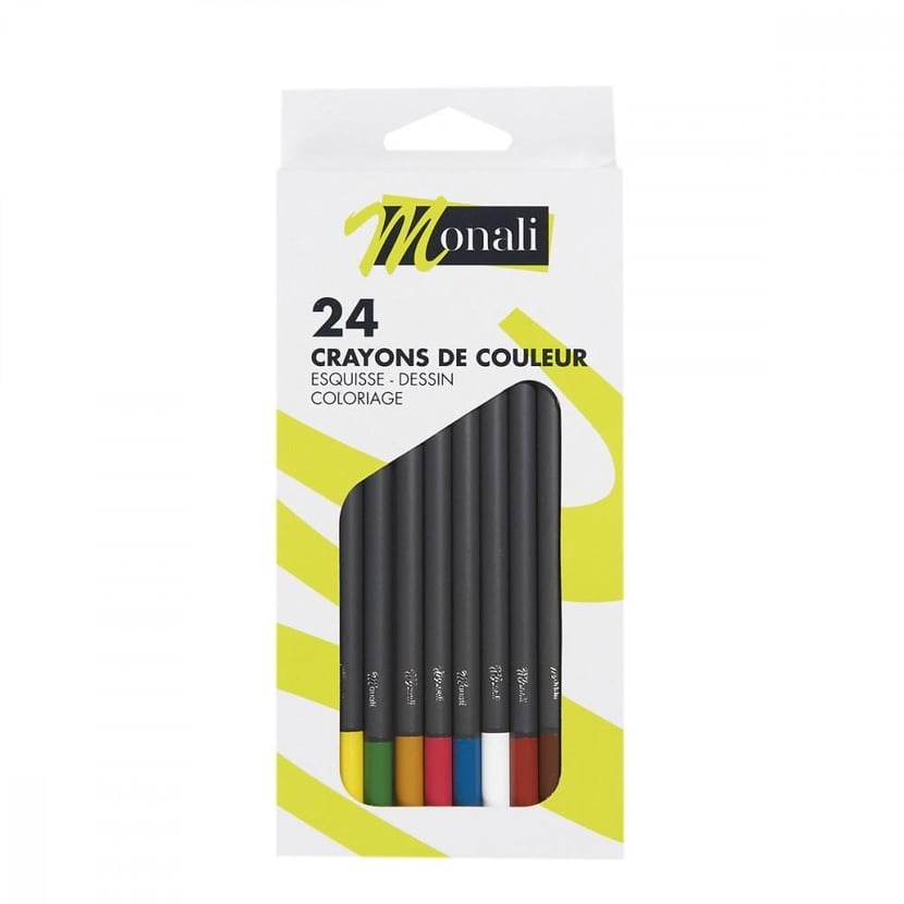 Set de 24 crayons de couleur ronds - Coffrets crayons de couleur