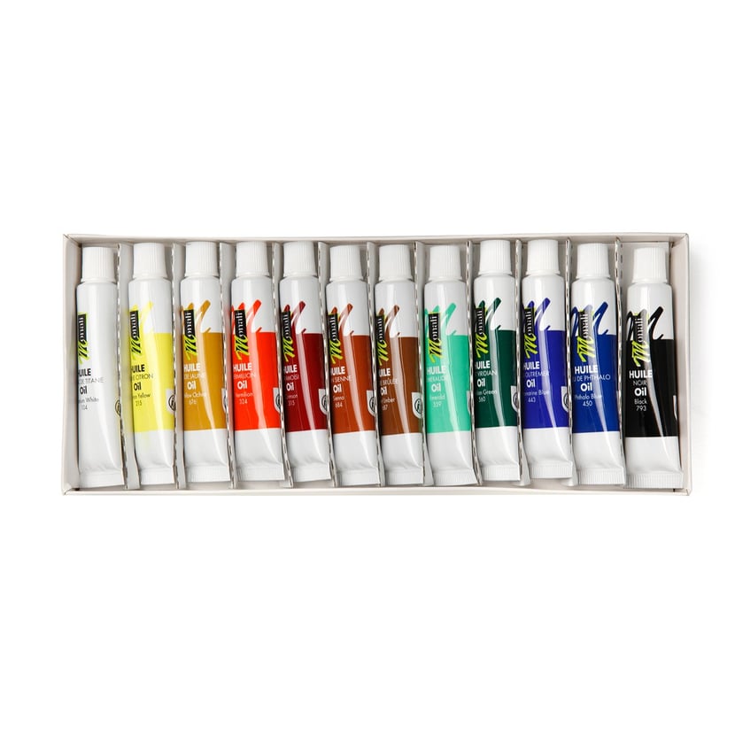 Peinture] Set de 10 tubes de peinture à l'huile+1pinceau