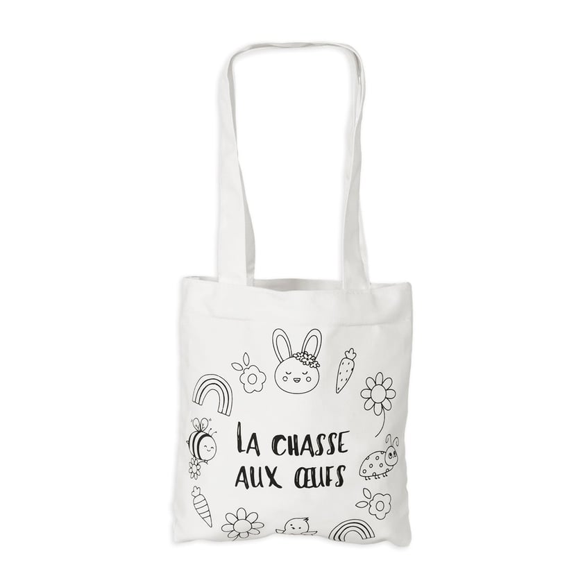 Tote bag à colorier Créalia Pompons Les Accessoires Déco