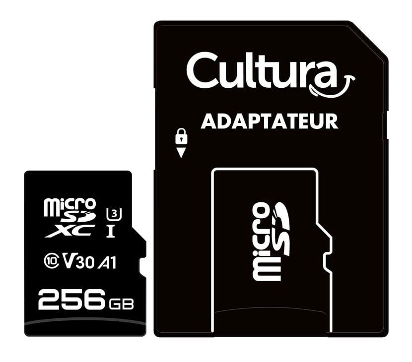 Carte mémoire micro SDXC - U3 / V30 - 256 Go - Cultura - Cartes