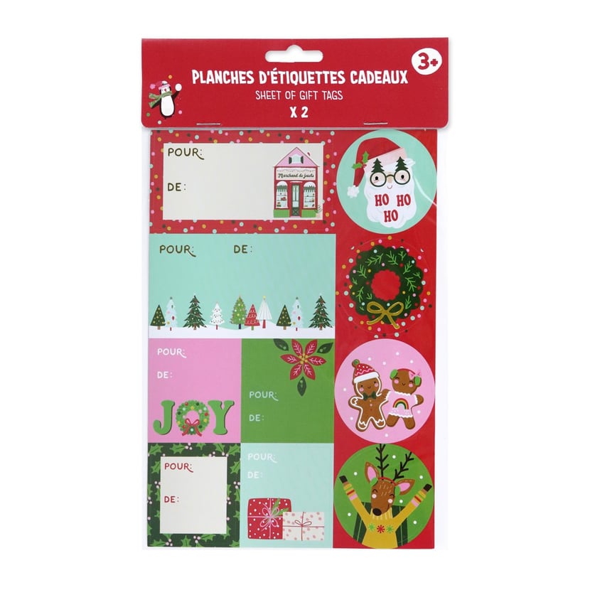 Edition Colibri Lot de 25 étiquettes cadeau de Noël 52 x 74 mm / 5 motifs  de Père Noël amusants par 5 pièces/étiquettes cadeaux fait : :  Fournitures de bureau