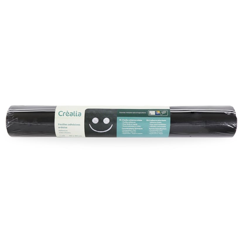 Revêtement autocollant Tableau noir, type Ardoise, 42 x 30 cm, 1 feuille -  Vernis colle papier - Creavea