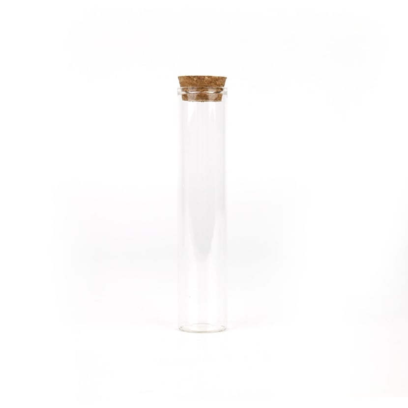 Tube à essai en verre bouchon liège - 2,5 x 12,6 cm - Créalia