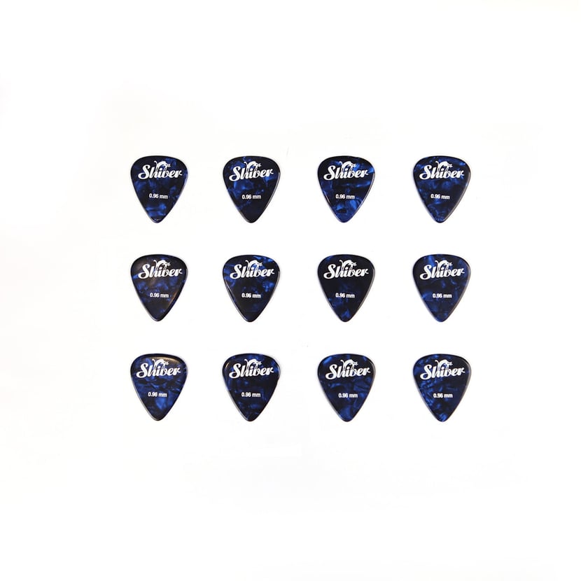 12 médiators celluloïd - 0,96mm - Bleu - Shiver