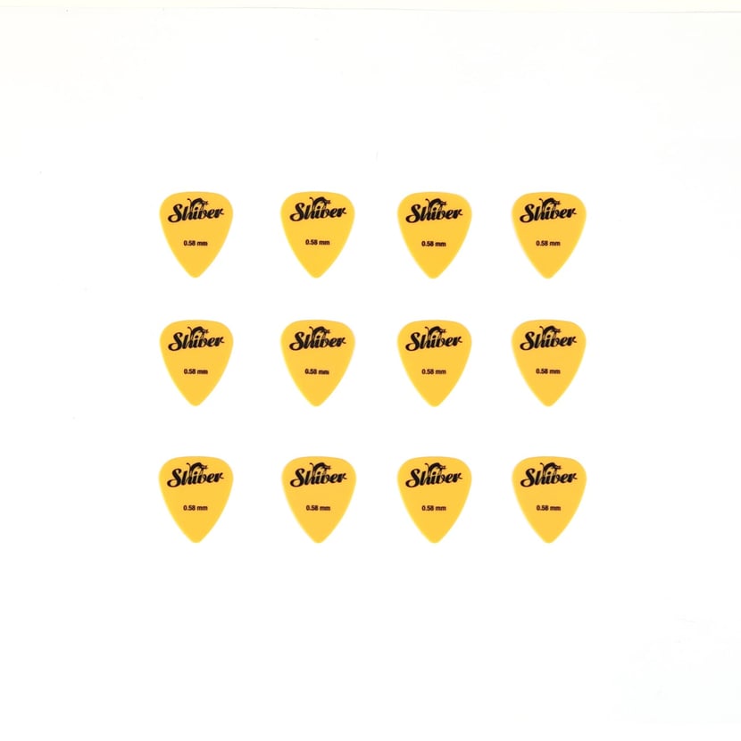 12 médiators nylon - 0,58mm - Jaune - Shiver