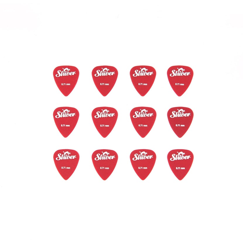12 médiators nylon - 0,71mm - Rouge - Shiver