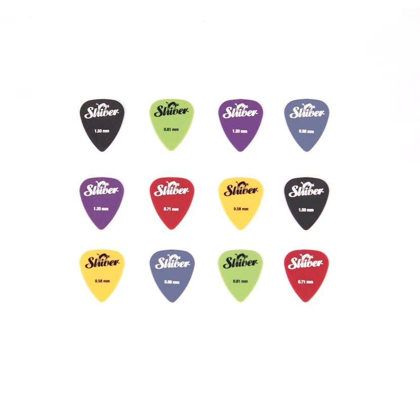 12 médiators nylon - 0.58-1.50 mm - Mix pack - Shiver