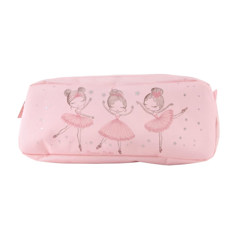 Trousse scolaire trois compartiments rose tissu imprimé fleurs Trousse scolaire trois compartiments rose tissu imprimé fleurs