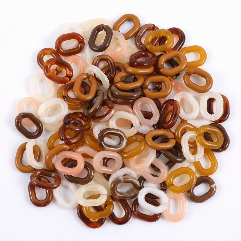 Airssory Lot De 300 Maillons De Chaînes Torsadés En Plastique Acrylique De Couleur Aléatoire Pour Boucles D'oreilles, Colliers, Bijoux, Chaînes De Lunettes, Loisirs Créatifs - 23 X 16,5 Mm