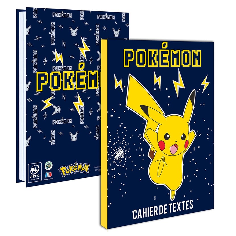 Cahier de texte 2023/2024 - Pokémon - 15,5 x 21,5 cm - La Plume Dorée
