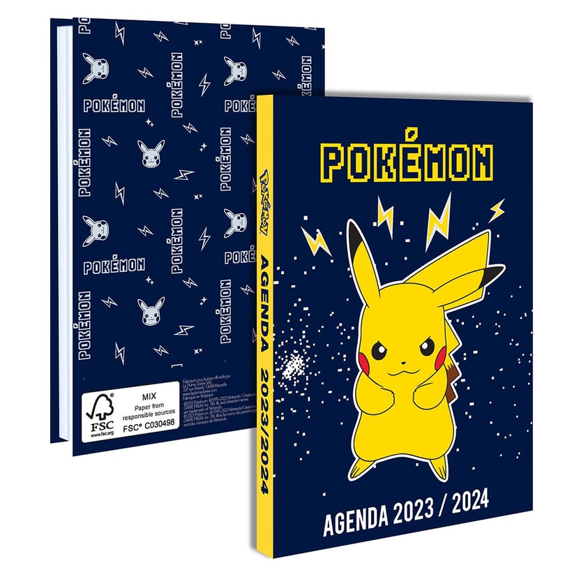 Agenda scolaire journalier 2023/2024 - Pokemon - 12,5 x 17,5 cm - La Plume  Dorée - Agendas scolaires