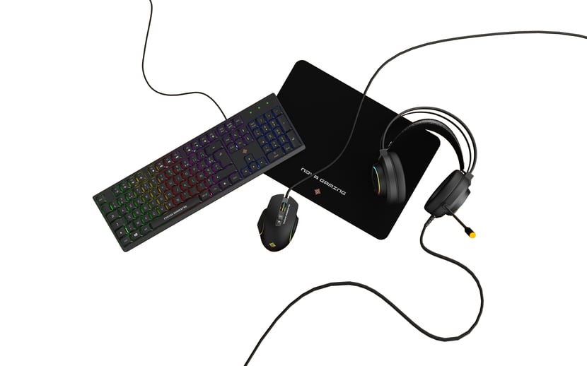 Un Pack gamer complet FULL RGB avec clavier souris tapis et casque