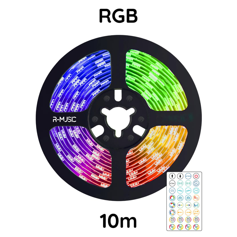 Ruban LED 10M(5x2) RGB Bande LED Multicolore App Contrôle, Led