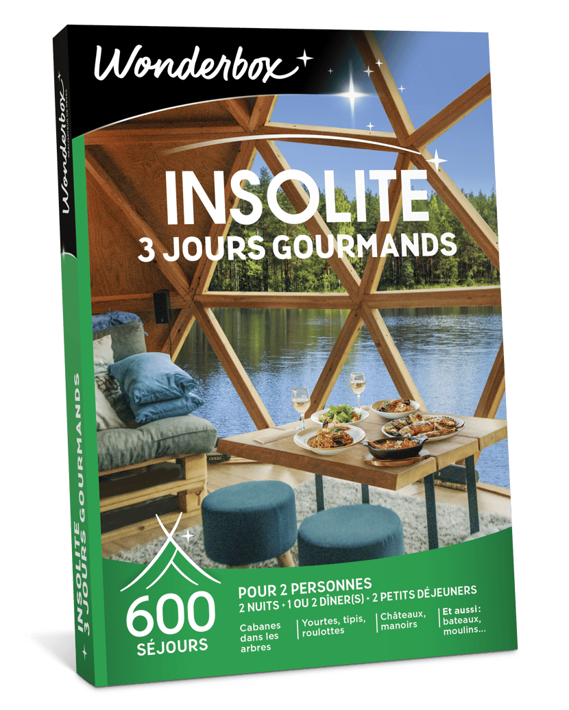Wonderbox – Coffret Cadeau - Escapade GOURMANDE en Amoureux – Plus de 1.000  séjours gourmands en manoirs & Coffret