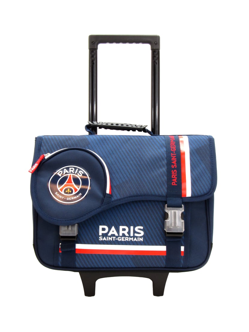 Cartable à roulettes La Plume Dorée Bleu marine PSG