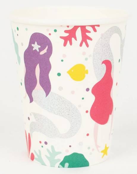 Gobelets en carton sirene - Anniversaire sirene - My Little Day