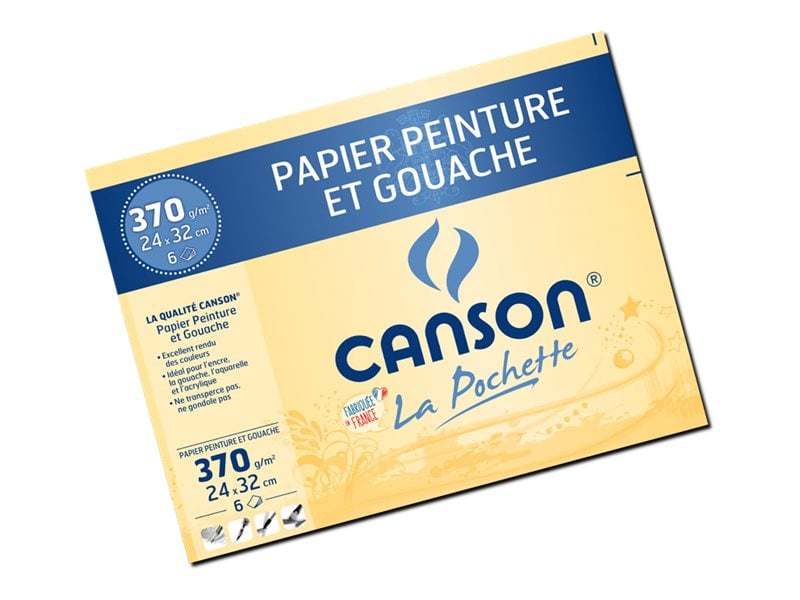Canson - Pochette papier à dessin couleur - 12 feuilles - 24 x32