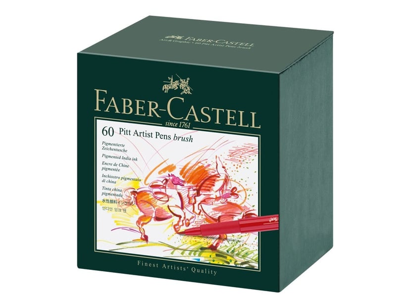 Coffret de feutres brush Faber-Castell - Pitt Artist Pen - Studio box - 60 pièces