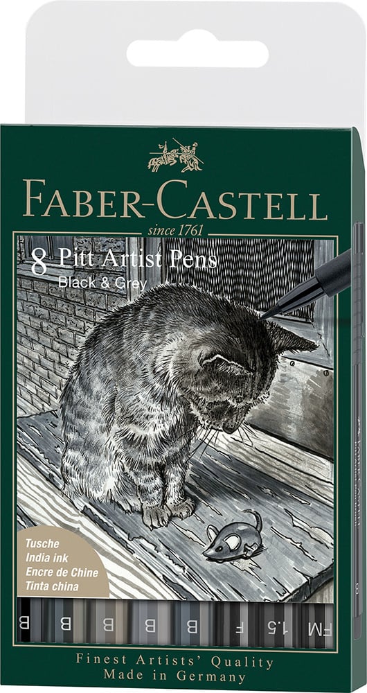 Feutres pit noir - boite de 4 - Faber-Castell