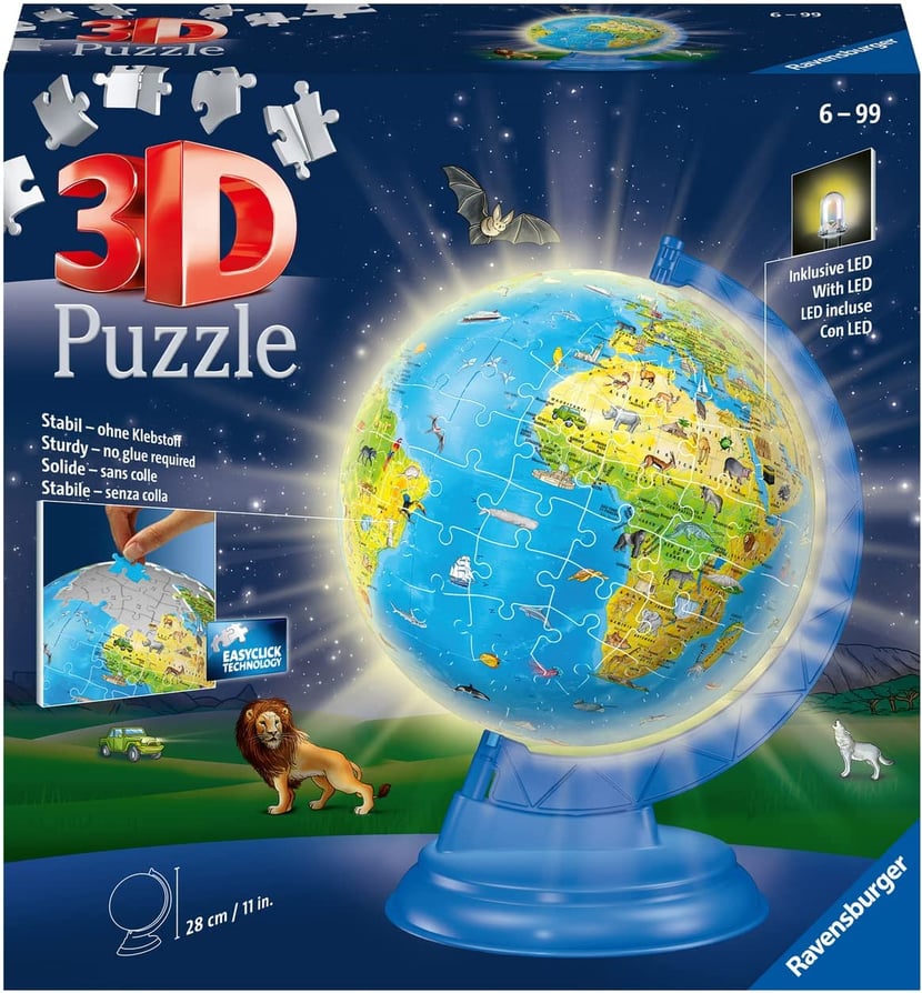 Globe lumineux comme puzzle 3D pour adultes en bois Maquette -  France