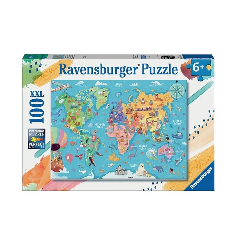 Puzzle 150 Pièces Xxl Ravensburger La Carte Du Monde Des Animaux à Prix  Carrefour
