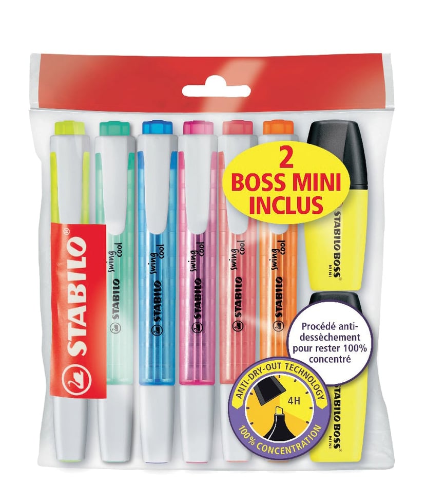 7 Mini-Surligneur-Couleurs Pastel-5 Surligneurs-Pointe Biseautée 1-3 Mm