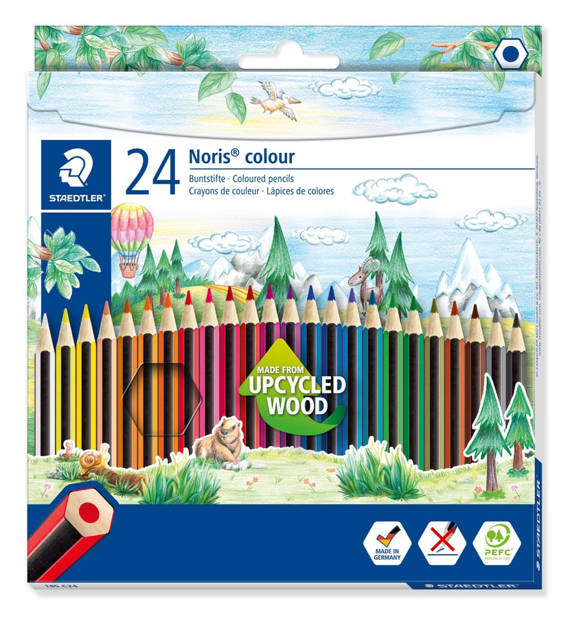 24 crayons de couleur - Pastel - Enfant - Dessin - Loisirs créatifs