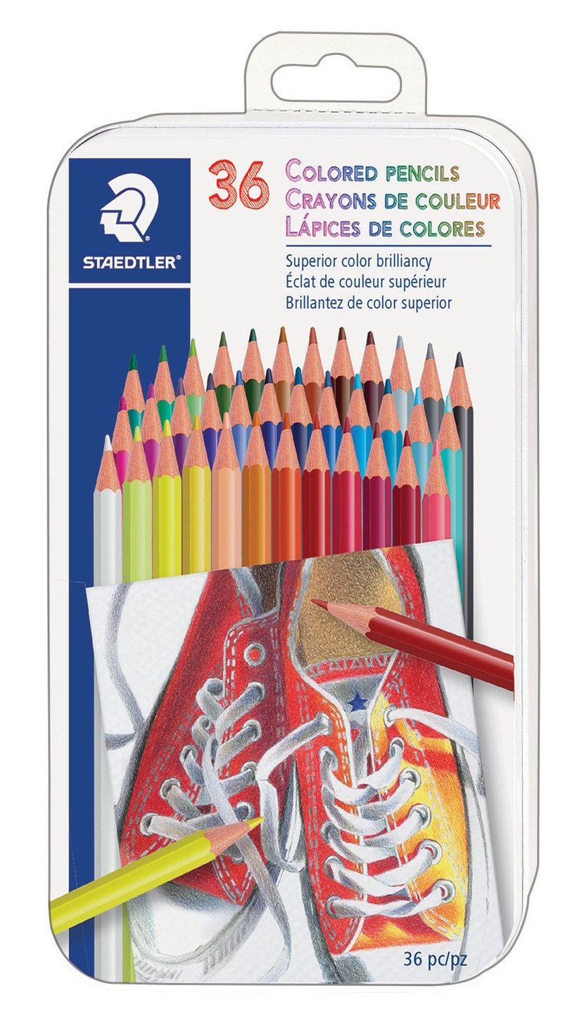 Boîte de crayons de couleur pointe moyenne - STAEDTLER - 175 - 36 pièces -  Dessiner - Colorier - Peindre
