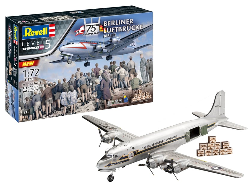 Maquette coffret cadeau 75ème anniversaire Pont aérien de Berlin - 1:72 -  Revell - Kits maquettes tout inclus - Maquettes