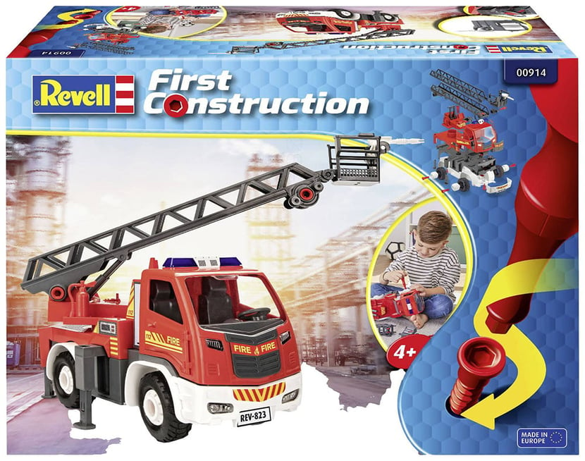Maquette camion de pompier et sa grande échelle 1/20 Maquettes Cultura