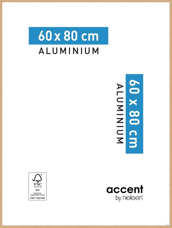 Cadre Accent Placage chêne 60 x 80 cm en aluminium - Cadres - Encadrement