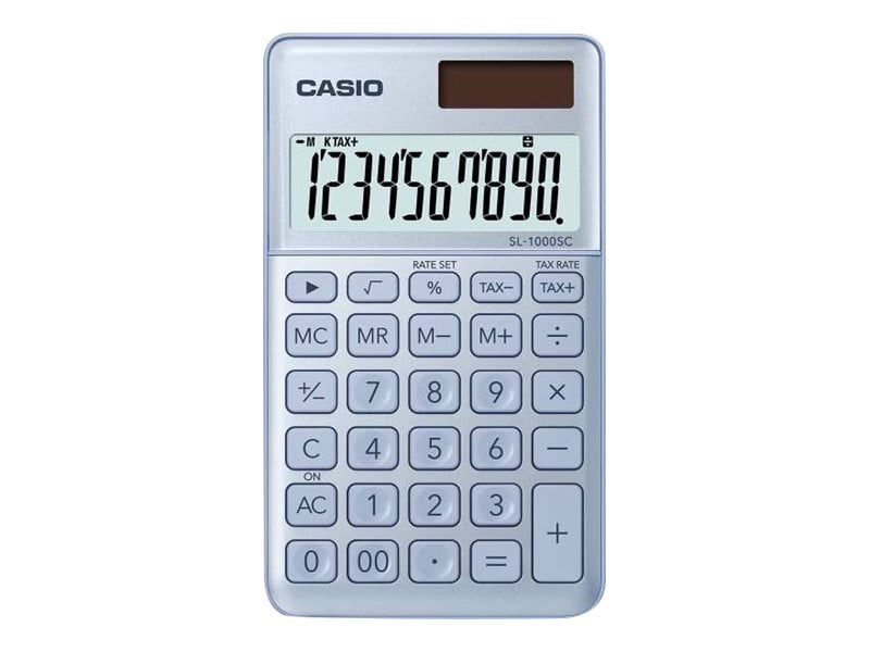 Calculatrice de poche Casio - De bureau - SL-1000SC - Bleu glacé - Calculatrices  scolaires - Calculatrices