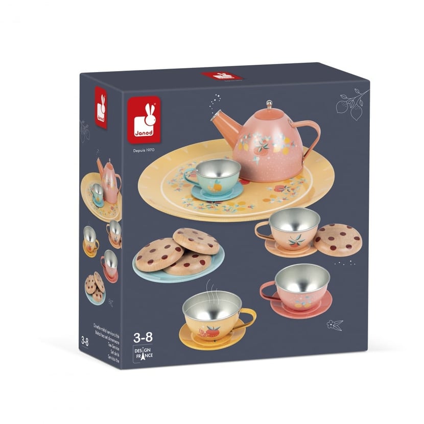 Set de thé en métal Faon dans sa valise en osier - Dinette - Jouets  d'imitation - Baraka Jeux