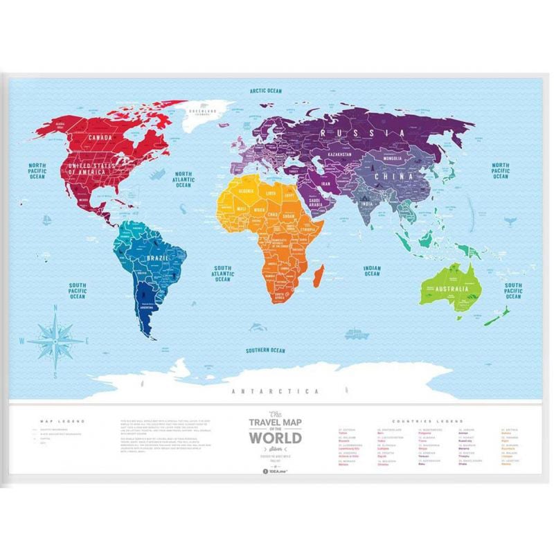 Carte à gratter argentée - Monde - Guides de voyage Monde