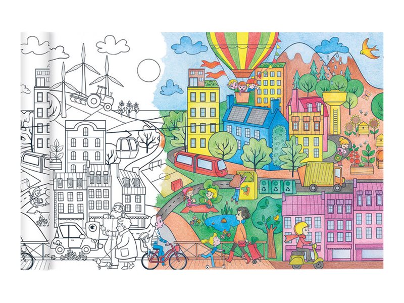 Rouleau de papier à colorier Graffy Roll - Le petit monde agricole - 35 cm  x 5 m - Poster à colorier - Creavea