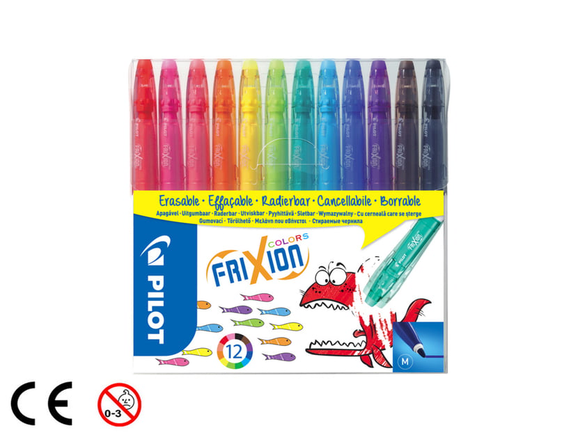 Lot De 12 Feutres Effaçables Pilot Frixion Colors - Pointe Fibre, Couleurs Vives, Effaçables à Friction, Idéal Dessin Et Notes