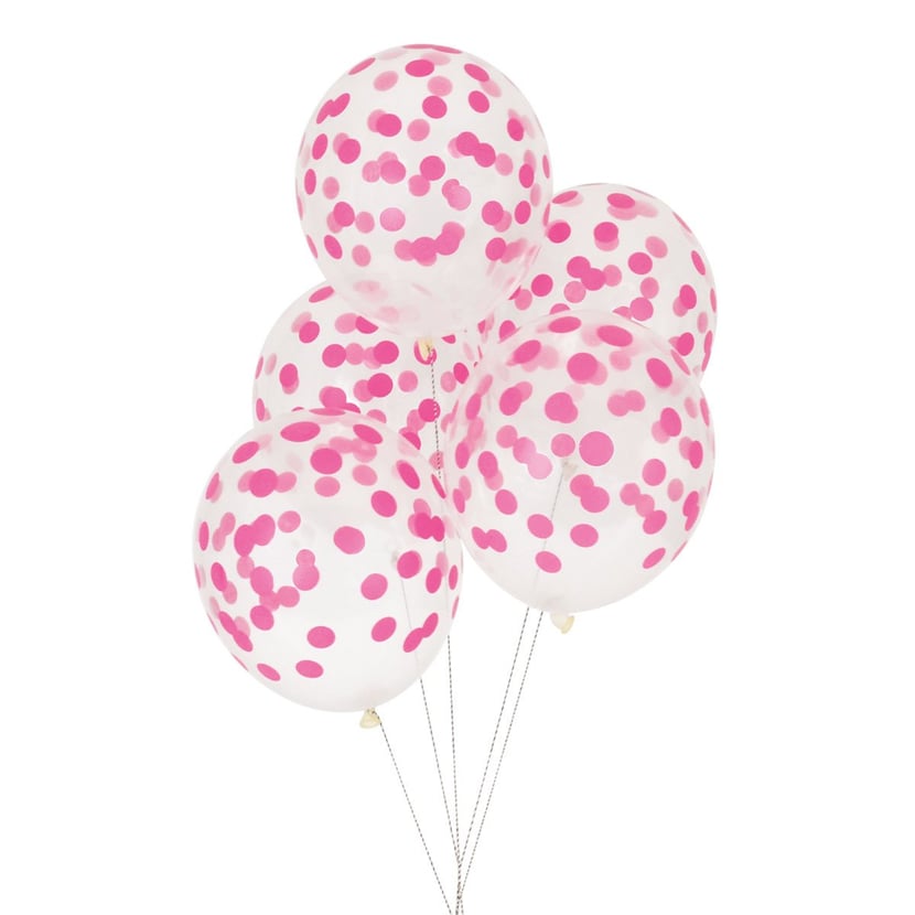 5 ballons de baudruche imprimés - confettis roses - Ballons - Décorer la  maison - Fêtes et anniversaires