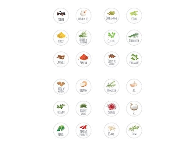 AVERY - Pochette de 48 Étiquettes pour Bocaux à Épices Prêtes à L'Emploi,  Minimalistes, Format Rectangulaire 3,7cm x 4,5cm : : Cuisine  et maison