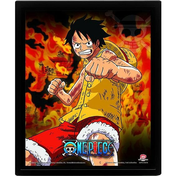 Cadre 3D lenticulaire - One Piece - Brothers burning rage - Objets