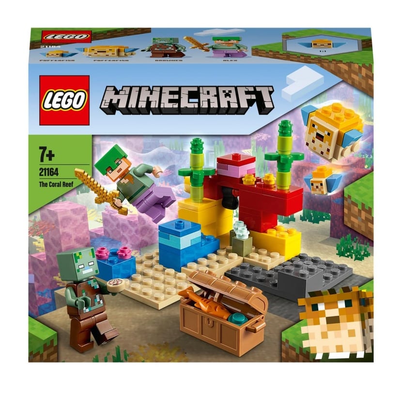 LEGO Minecraft 21164 Le Récif Corallien, Jouet avec Figurines d